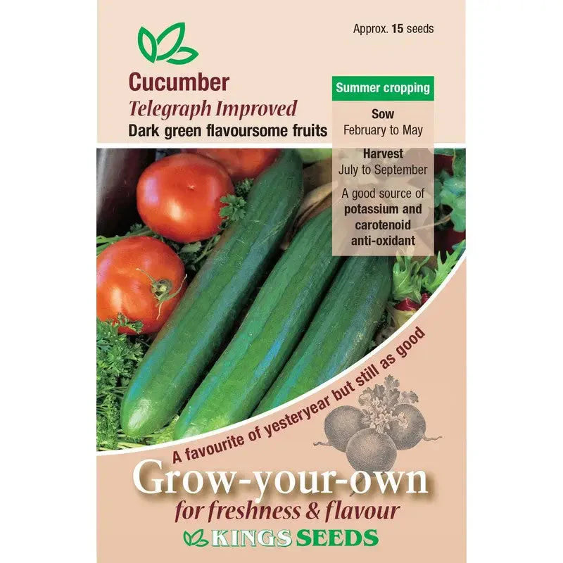 Kings Seeds Vegetables Seeds - Cucumber Telegraph Improved -