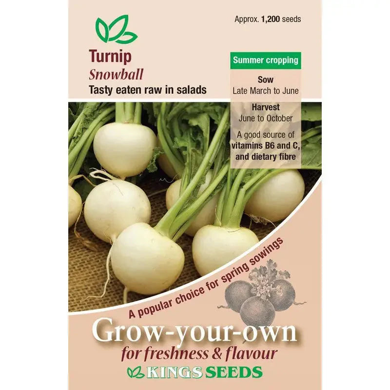 Kings Seeds Vegetables Seeds - Turnip Snowball - Seeds