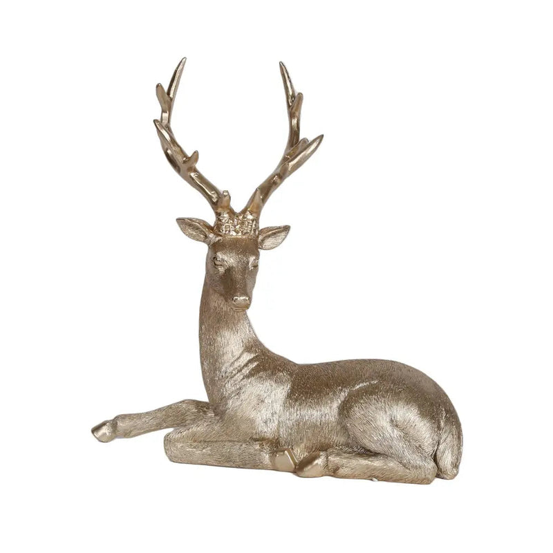 Laying Down 29cm OR Standing Reindeer 38cm Gold - Lying Down