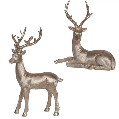 Laying Down 29cm OR Standing Reindeer 38cm Gold - Seasonal &