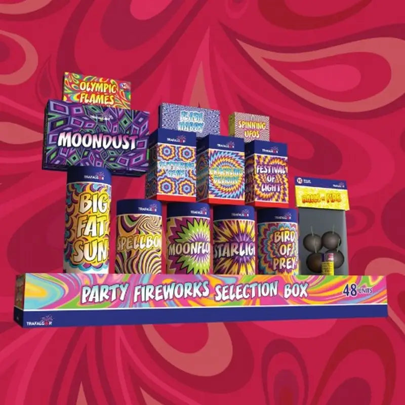 License Free Fireworks Party Selection Box - 14 Pack -