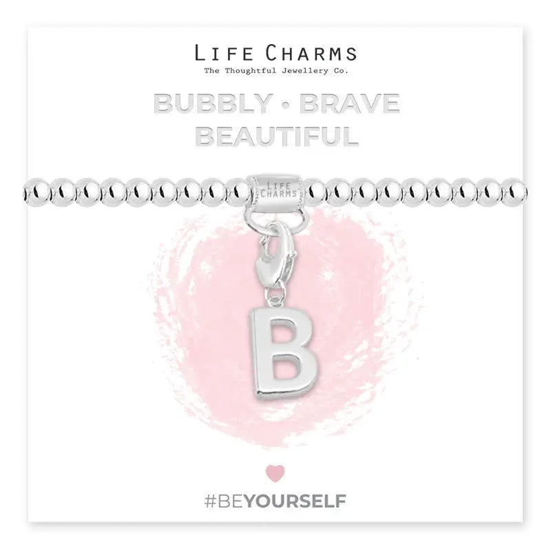 Life Charm Initial Charm Bracelet - Choose your Letter - B -
