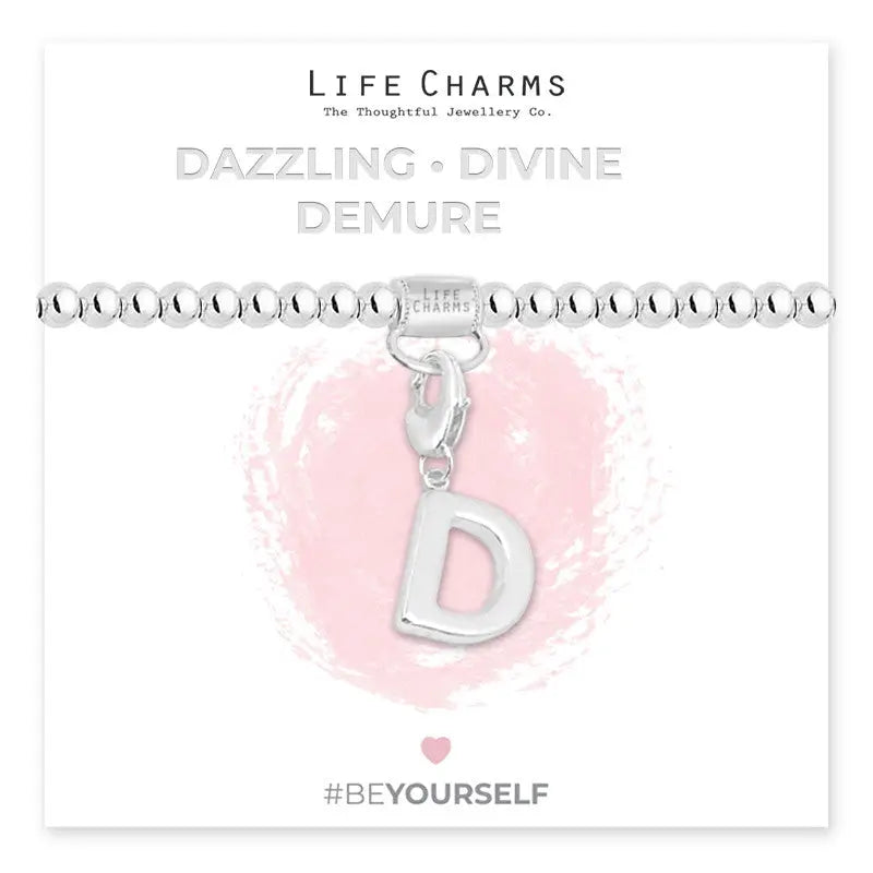 Life Charm Initial Charm Bracelet - Choose your Letter - D -