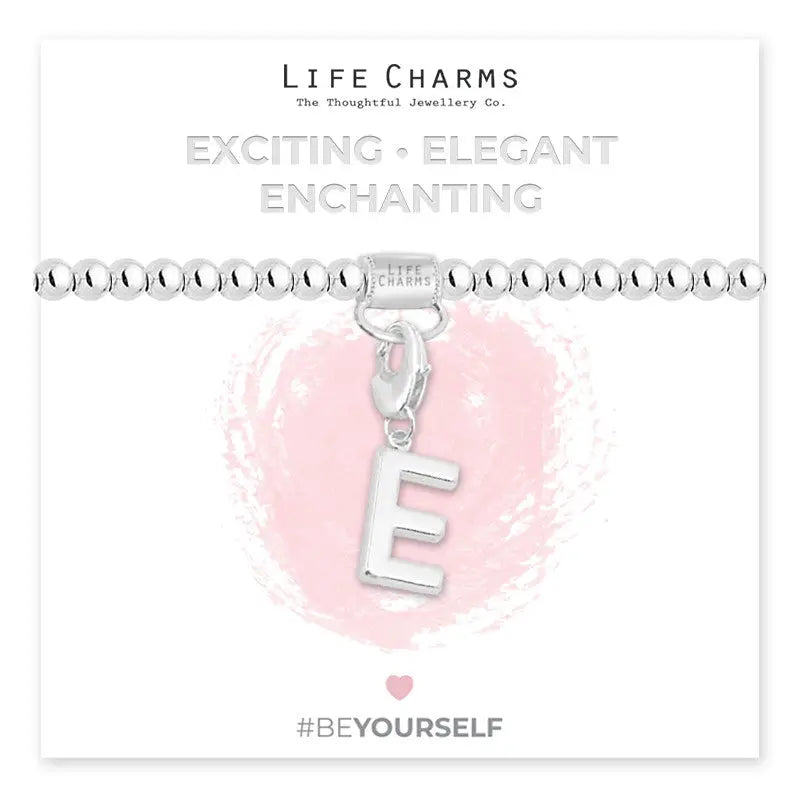 Life Charm Initial Charm Bracelet - Choose your Letter - E -