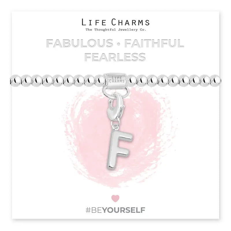 Life Charm Initial Charm Bracelet - Choose your Letter - F -