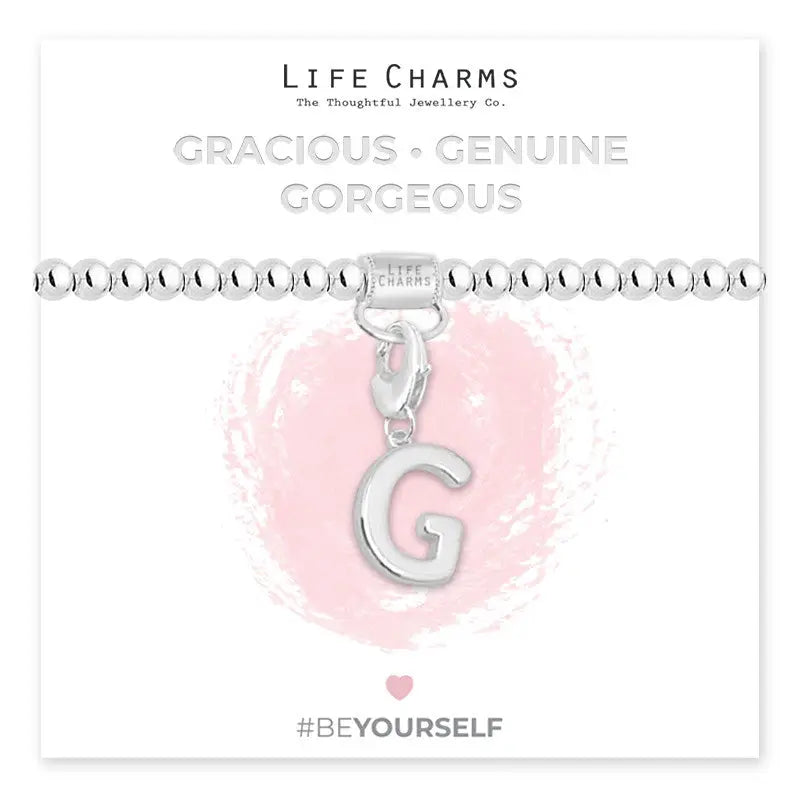 Life Charm Initial Charm Bracelet - Choose your Letter - G -