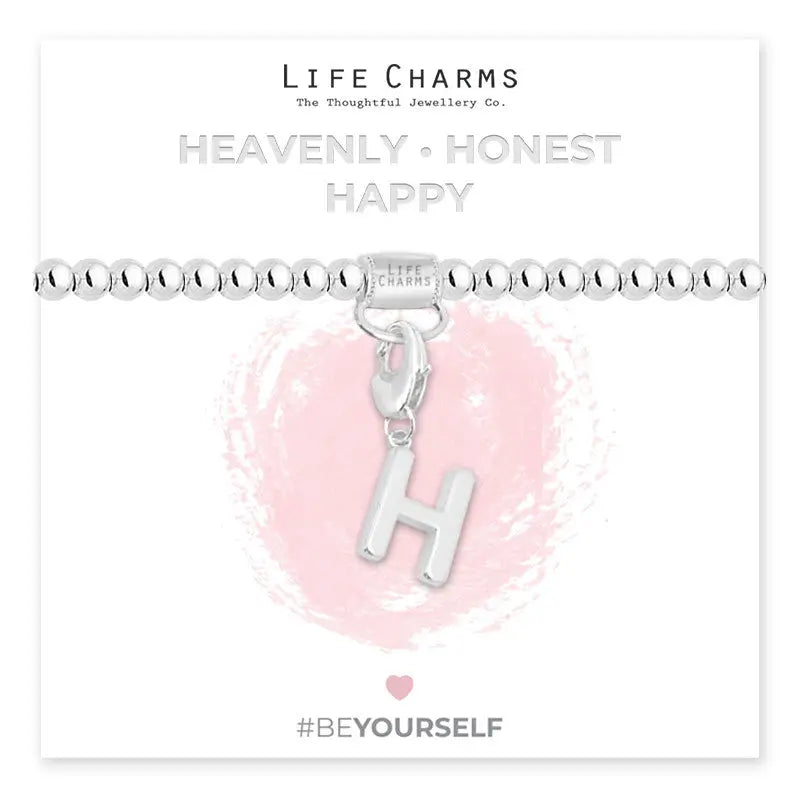 Life Charm Initial Charm Bracelet - Choose your Letter - H -