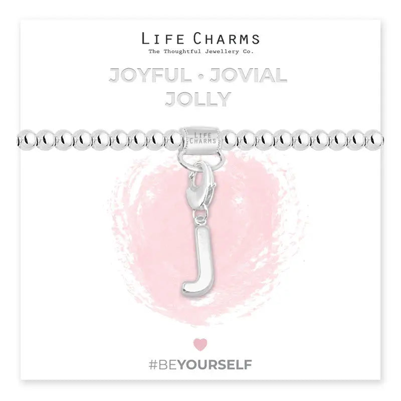 Life Charm Initial Charm Bracelet - Choose your Letter - J -