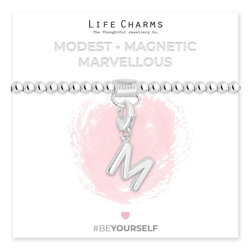 Life Charm Initial Charm Bracelet - Choose your Letter - M -
