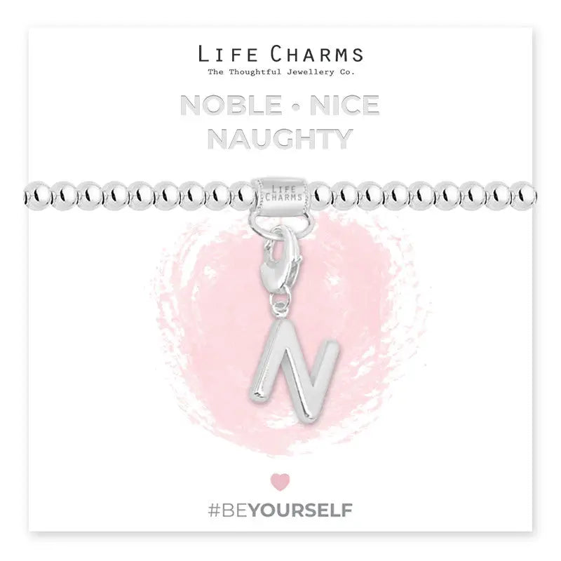 Life Charm Initial Charm Bracelet - Choose your Letter - N -