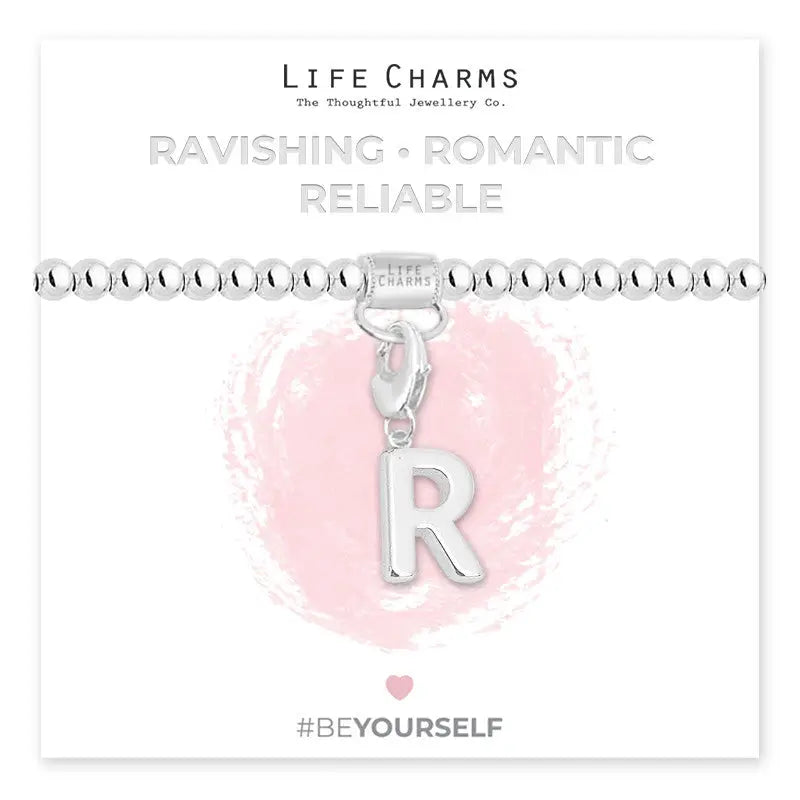 Life Charm Initial Charm Bracelet - Choose your Letter - R -