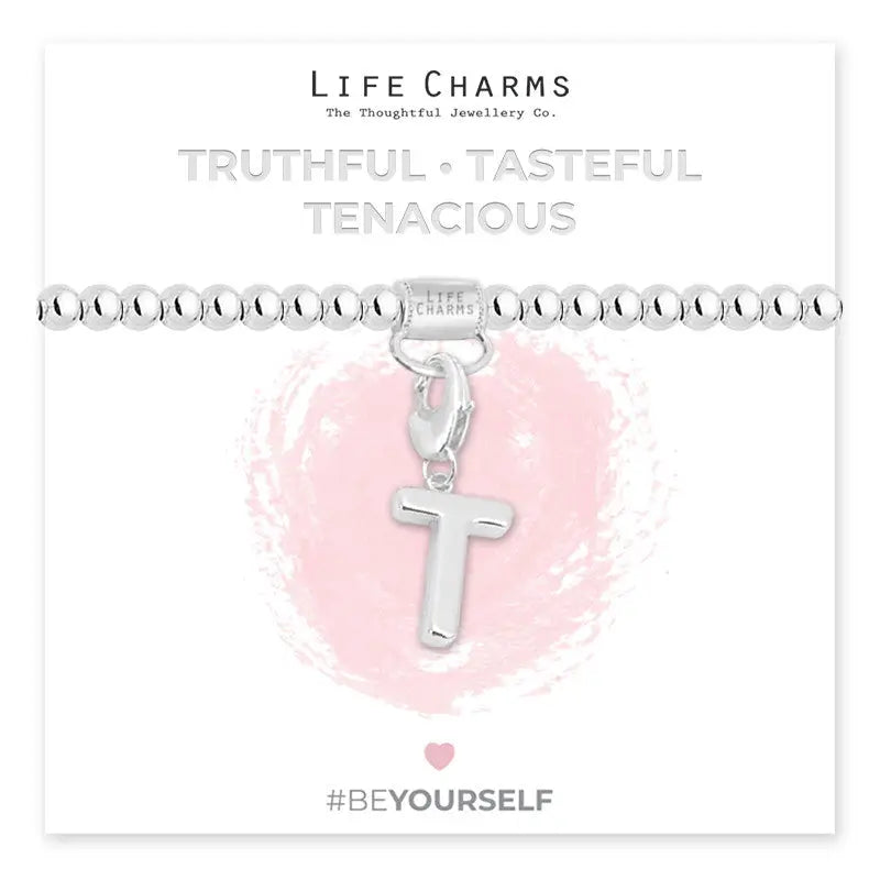 Life Charm Initial Charm Bracelet - Choose your Letter - T -