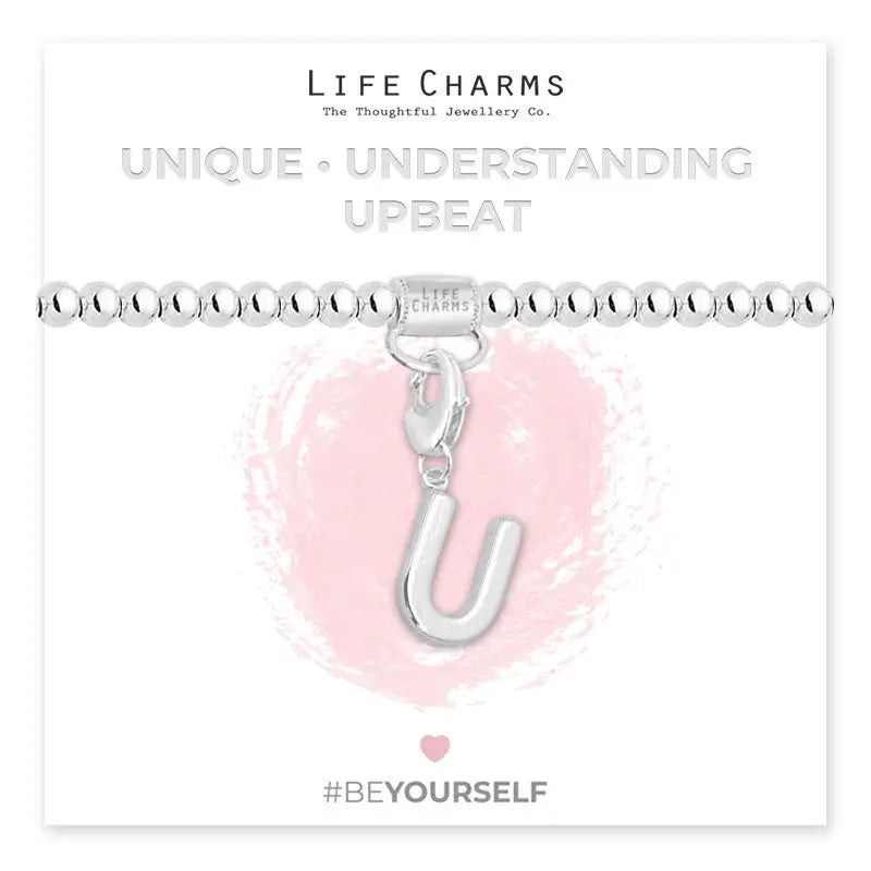 Life Charm Initial Charm Bracelet - Choose your Letter - U -
