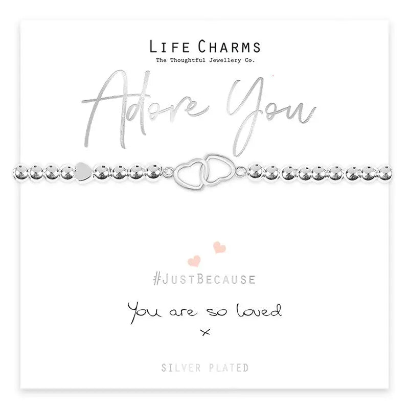 Life Charm You Are So Loved Joined Hearts Bracelet -