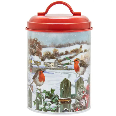 Macneil Christmas Red Robins Canister - Christmas