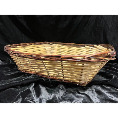 Medium Rectangular Bamboo Two Tone Tray Hamper Basket -