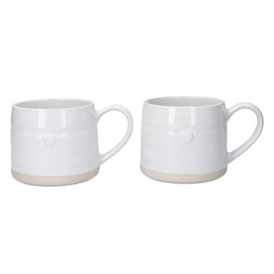 Mikasa Farmhouse Heart Stoneware Mugs Set of 2 380ml White