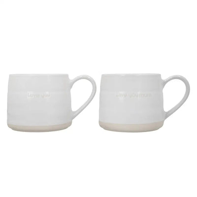 Mikasa Farmhouse ’Love You’ Stoneware Mugs Set of 2