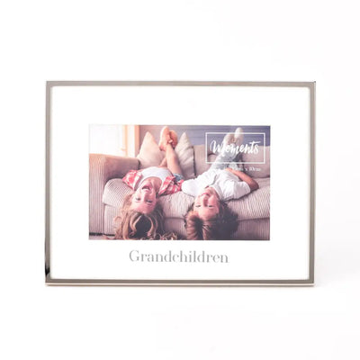 Moments Silverplated With Mount Frame 6 X 4 Grandchildren -
