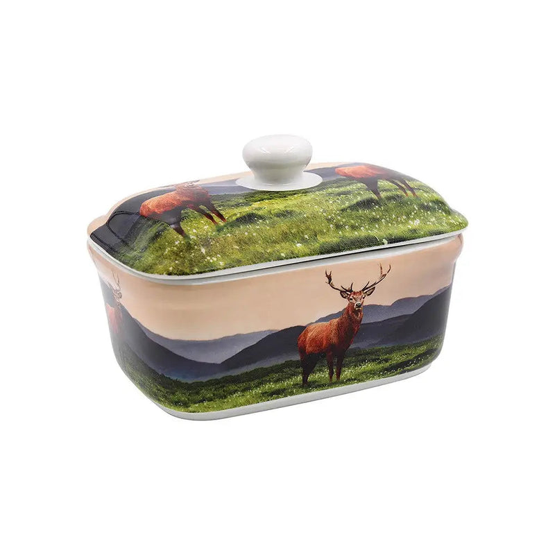Monarch Stag - Butter Dish / Cutting Board / Set of 4 Mugs -