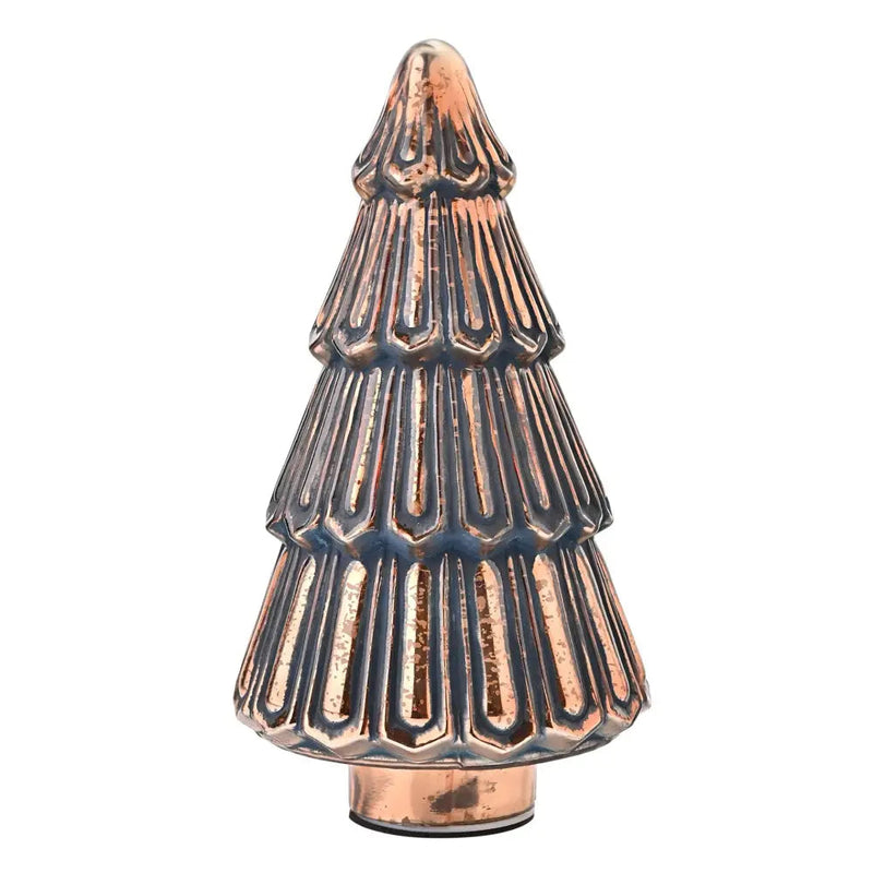 Navy Crackle Glass LED Christmas Tree - Medium OR Large -