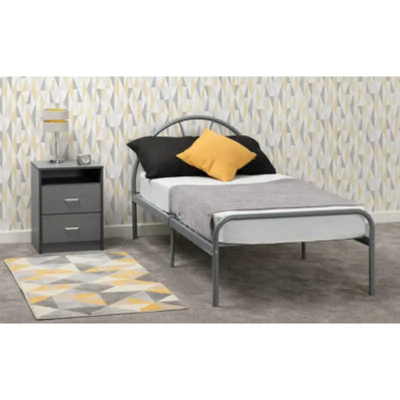 Nova Silver Metal Bed Frame - 3 Foot - Furniture