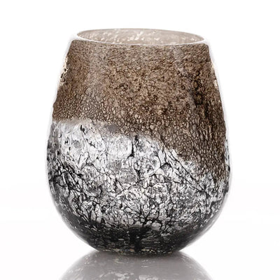 Objets DArt Textured Grey Glass Vase 15.5cm - Vases