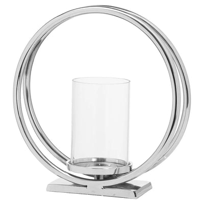 Ohlson Silver Large Twin Loop Candle Holder 46x44cm