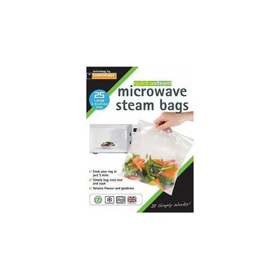 Planit Quickasteam Microwave Steam Bags Large - 25 Pack