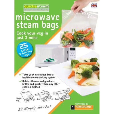 Planit quickasteam Microwave Steam Bags Large - 25 Pack