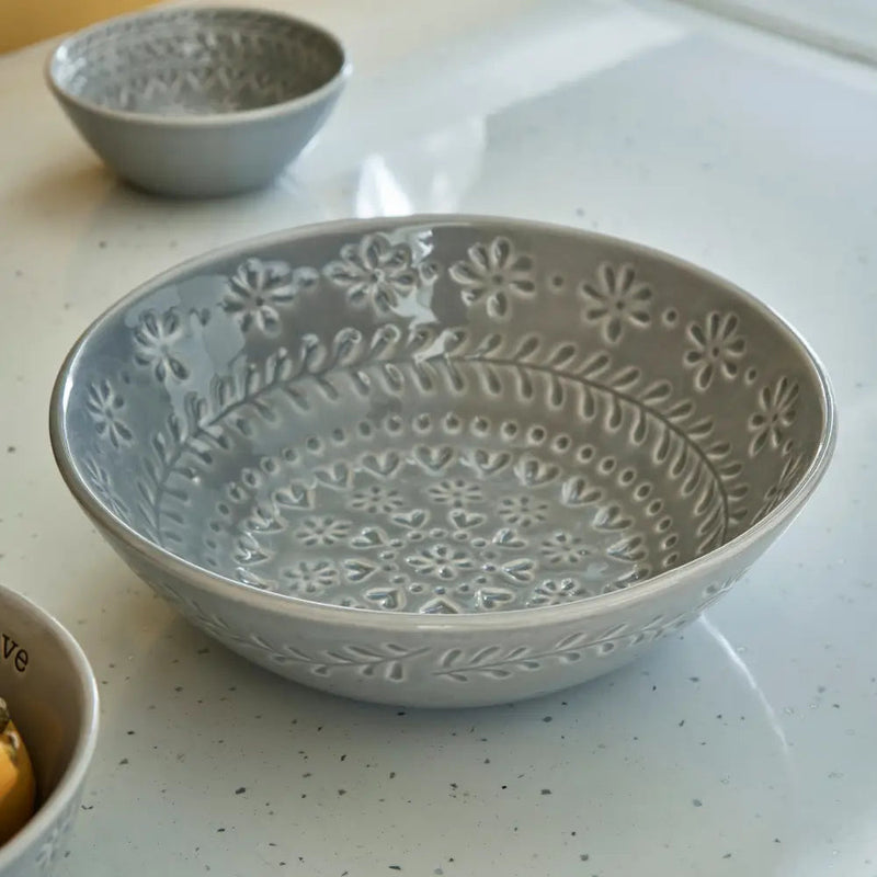 Purity - Embossed Serving Bowl With Hearts & Flowers -