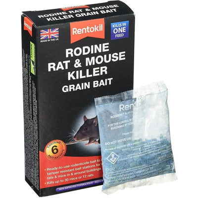 Rentokil Rodine Rat & Mouse Killer Grain Bait - 6 Sachet -