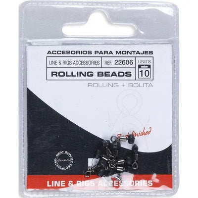 Rolling Beads Swivels Black 10 Pack - Fishing