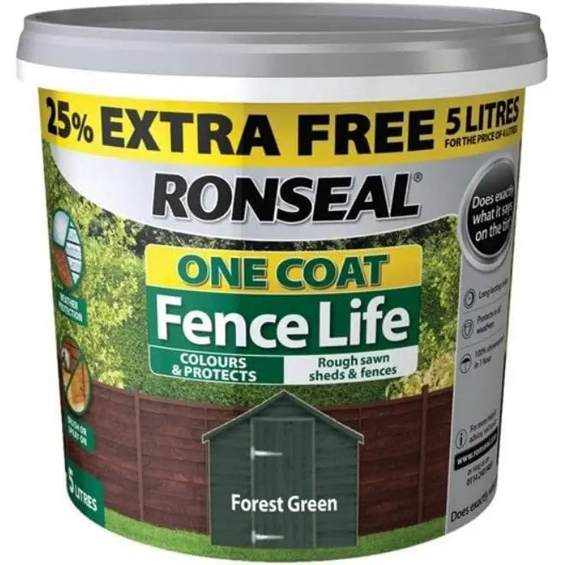 Ronseal One Coat Garden Fence Paint 5 Litres - Colours