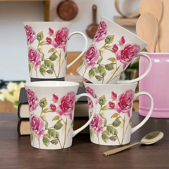 Rose Garden - Assorted - Set of 4 Mugs / Jug / Laptray - Set