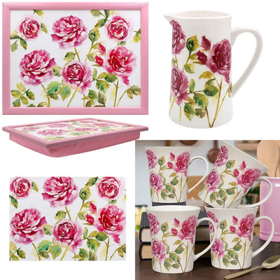 Rose Garden - Assorted - Set of 4 Mugs / Jug / Laptray -