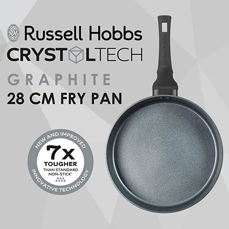 Russell Hobbs Crystaltech Graphite Frying Pan 28cm Stewart and Gibson Ltd