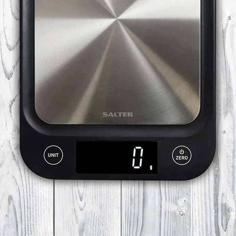 Salter Black Ultra Slim Digital Kitchen Scale - 5Kg -