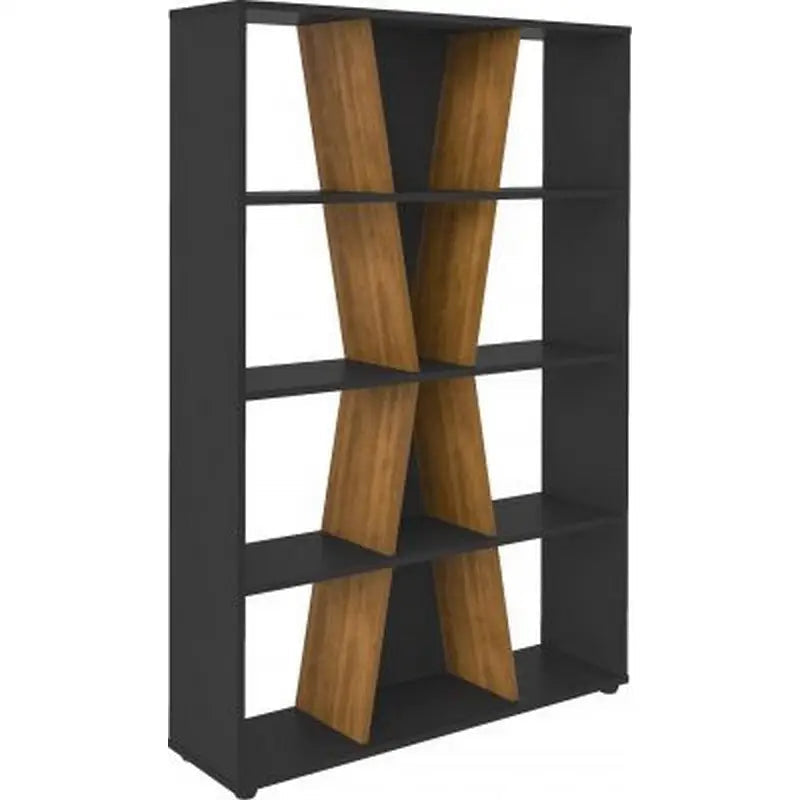 Seconique Naples Medium Bookcase - Black & Pine Effect -