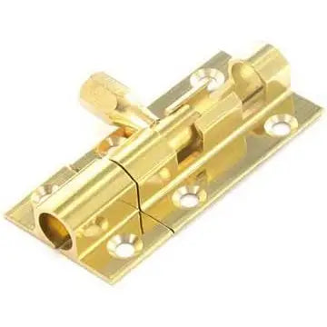 Securit Door Bolt 50mm x 25mm Polished Brass Plated