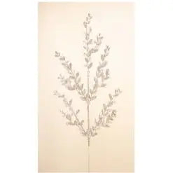 Silver Sparkle Leaf Spray 85cm - Seasonal & Holiday