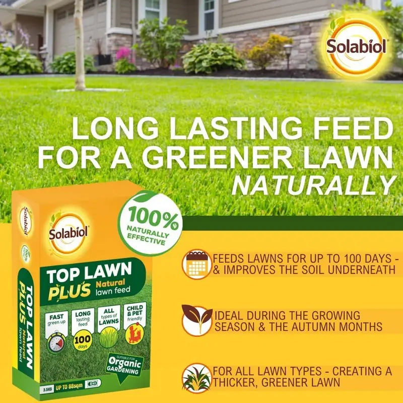 Solabiol Top Lawn Plus Natural Feed 88sqm - 3.5kg Grass Seed