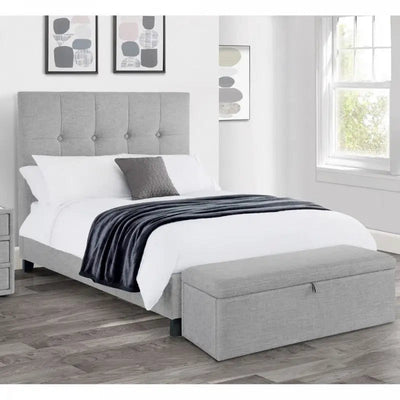 Sorrento 6 Foot Super King Size Bed Frame - Light Grey - Bed