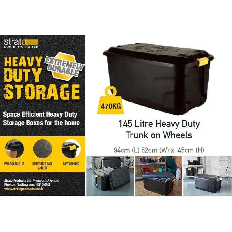Strata Heavy Duty Storage Box and Lid - 145 Litre