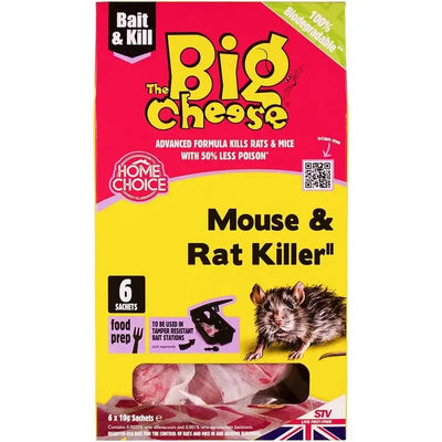STV The Big Cheese Mouse & Rat Killer Pasta Bait - 6 Sachets