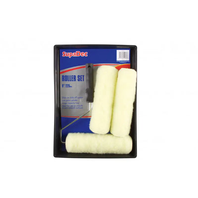 SupaDec Paint Roller & Tray Kit With 3 Replacement Heads