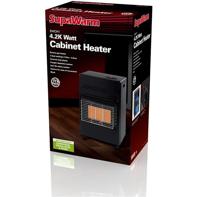 Supawarm Portable Gas Super Heater 4.2Kw - Black - Space