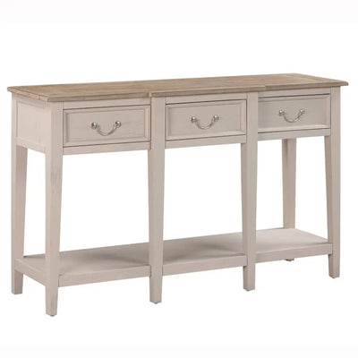 Tannery Putty Three Drawer Console 130 x 40 x 80cm - Tables