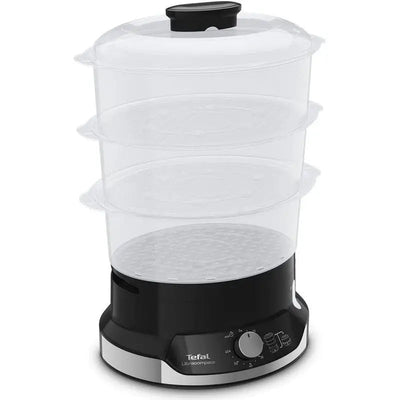 Tefal Ultra Compact 3 Tier Steamer - Black - Kitchenware