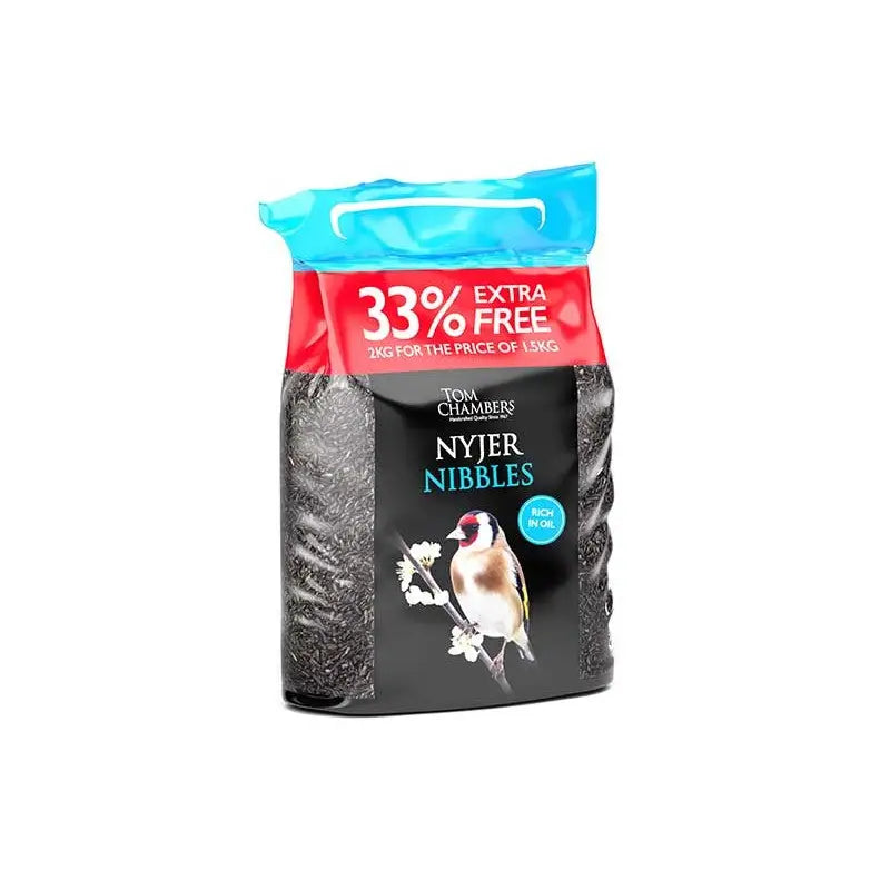 Tom Chambers Nyjer Nibbles Bird Seed Food - 1.5Kg +33% Extra